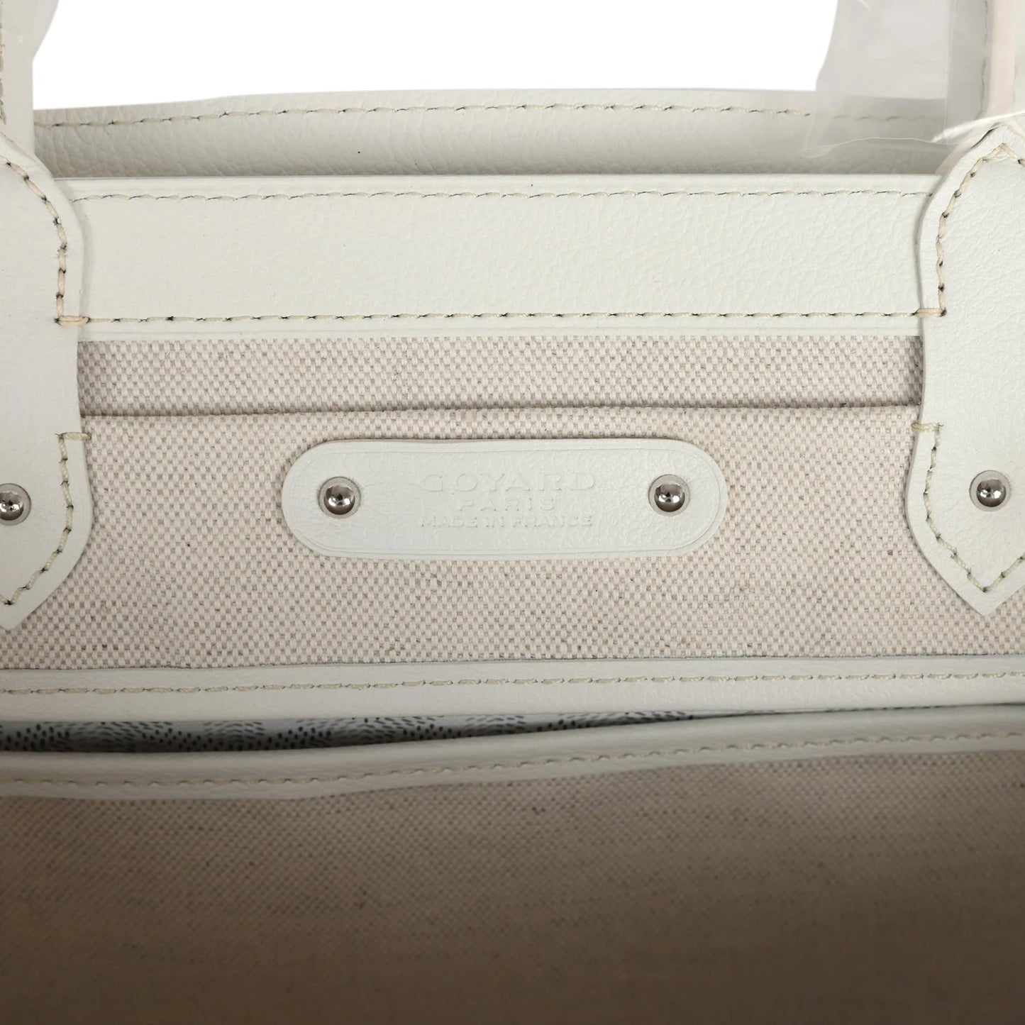 Goyard Saigon Tote White Goyardine Canvas Palladium Hardware