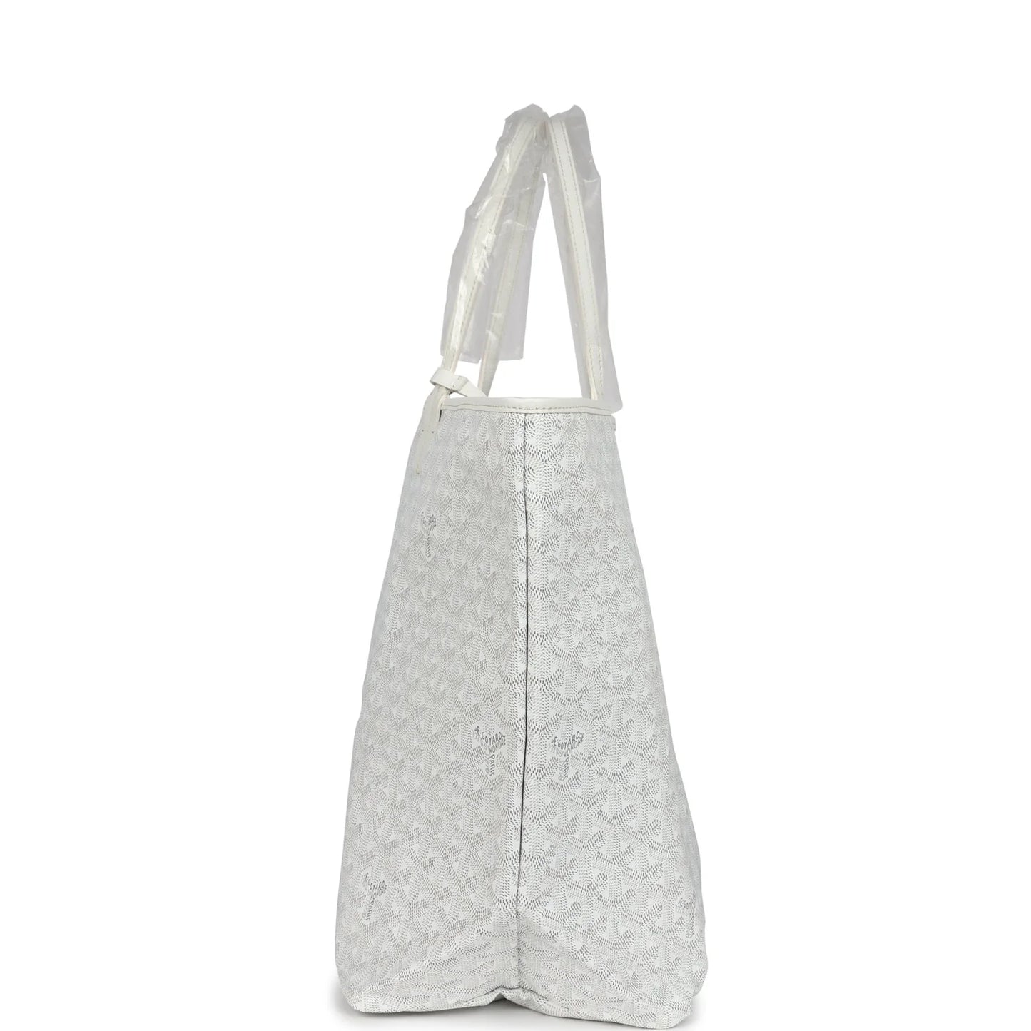 Goyard Goyardine Canvas White Saint Louis GM Tote Palladium Hardware