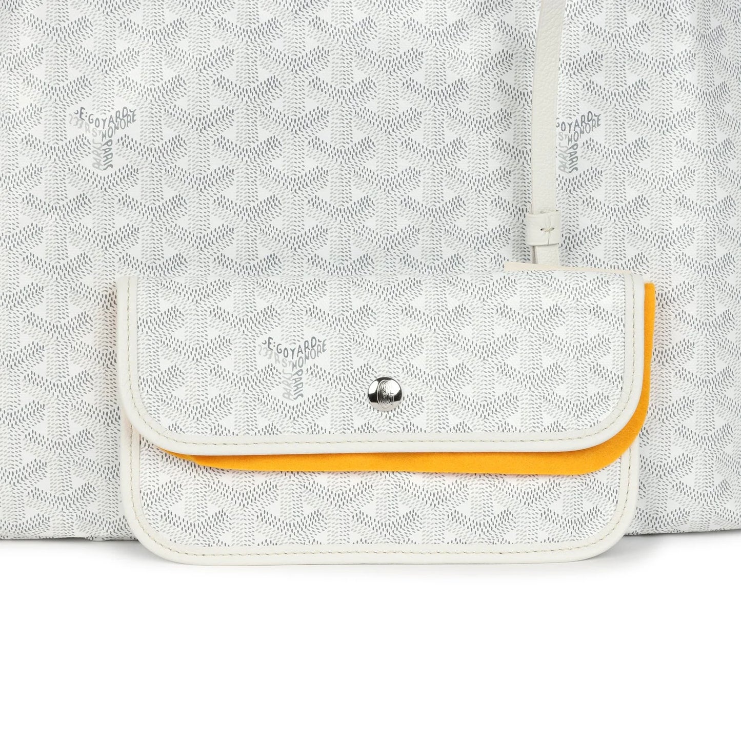 Goyard Goyardine Canvas White Saint Louis GM Tote Palladium Hardware