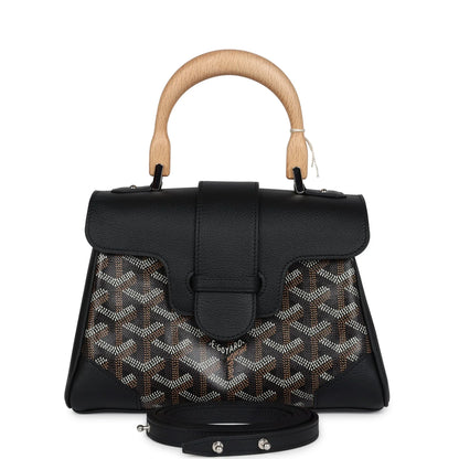 Goyard Saigon Souple Mini Bag Black Goyardine Canvas Palladium