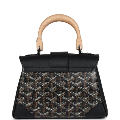 Goyard Saigon Souple Mini Bag Black Goyardine Canvas Palladium