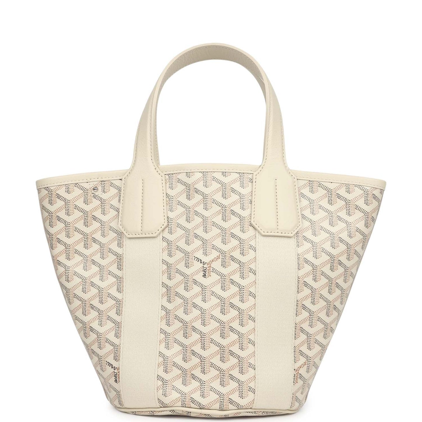 Goyard Goyardine Sand Belharra PM Tote Palladium Hardware