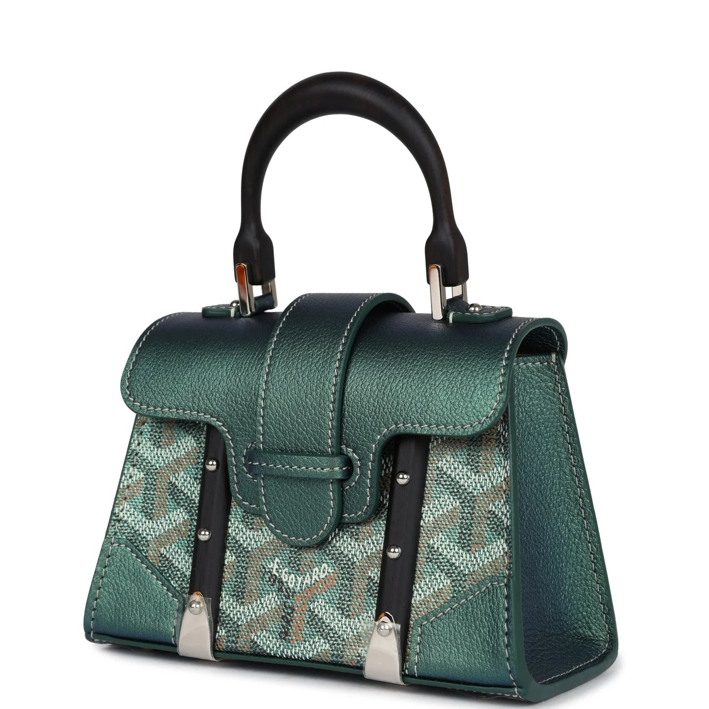 Goyard Saigon Structure Nano Pearly Green Goyardine Palladium Hardware