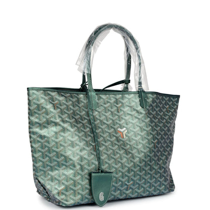 Goyard Goyardine Pearly Green St. Louis PM Tote Bag Palladium Hardware