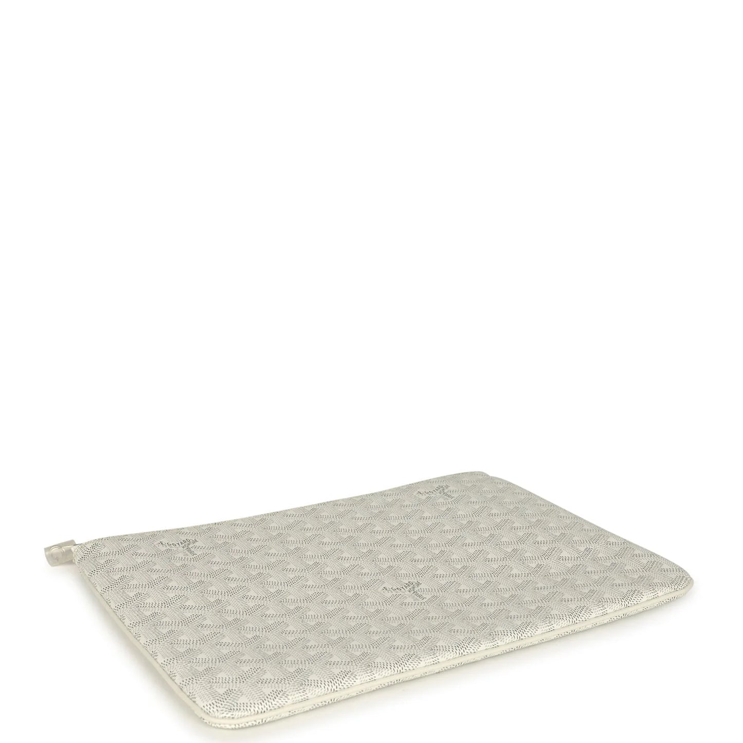 Goyard Goyardine White Senat MM Pouch Palladium Hardware