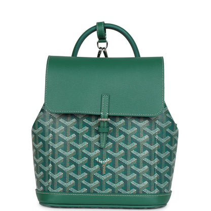 Goyard Alpin Backpack Green Goyardine Canvas Palladium Hardware