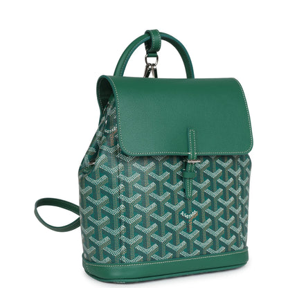 Goyard Alpin Backpack Green Goyardine Canvas Palladium Hardware