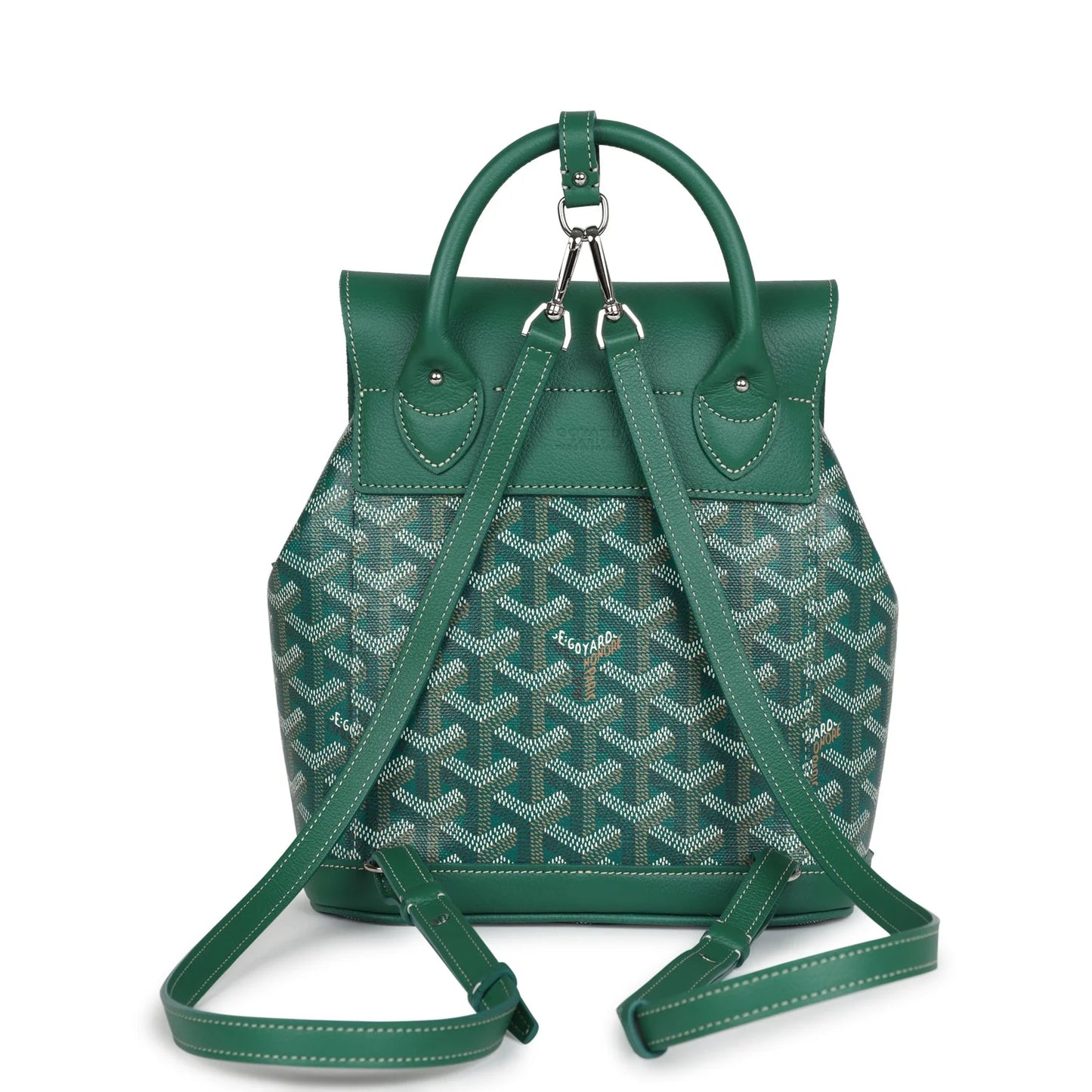 Goyard Alpin Backpack Green Goyardine Canvas Palladium Hardware