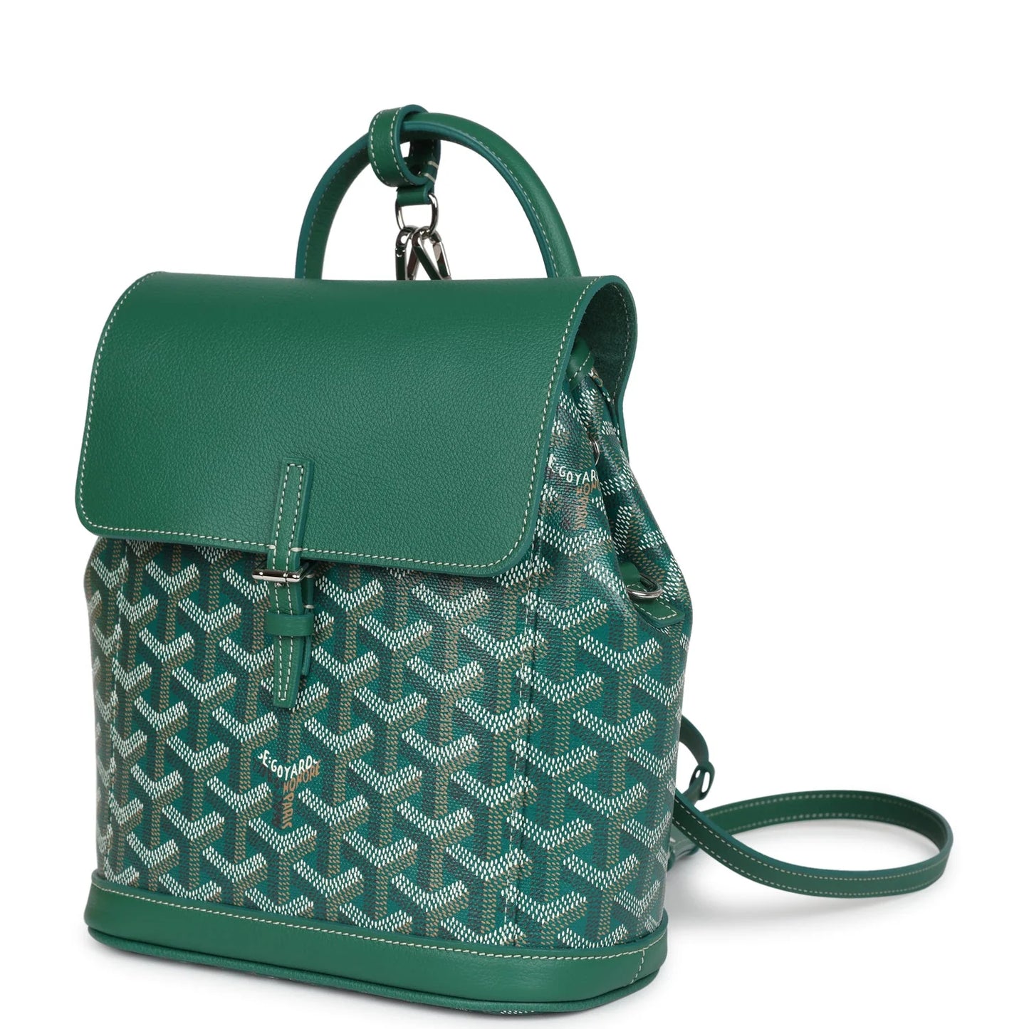 Goyard Alpin Backpack Green Goyardine Canvas Palladium Hardware