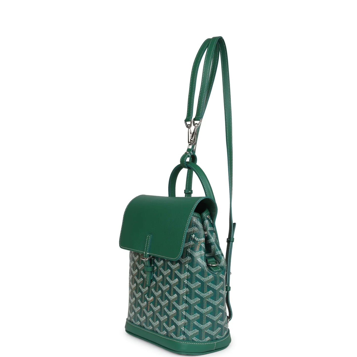 Goyard Alpin Backpack Green Goyardine Canvas Palladium Hardware