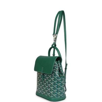 Goyard Alpin Backpack Green Goyardine Canvas Palladium Hardware