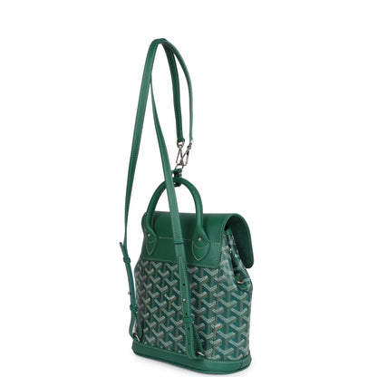 Goyard Alpin Backpack Green Goyardine Canvas Palladium Hardware