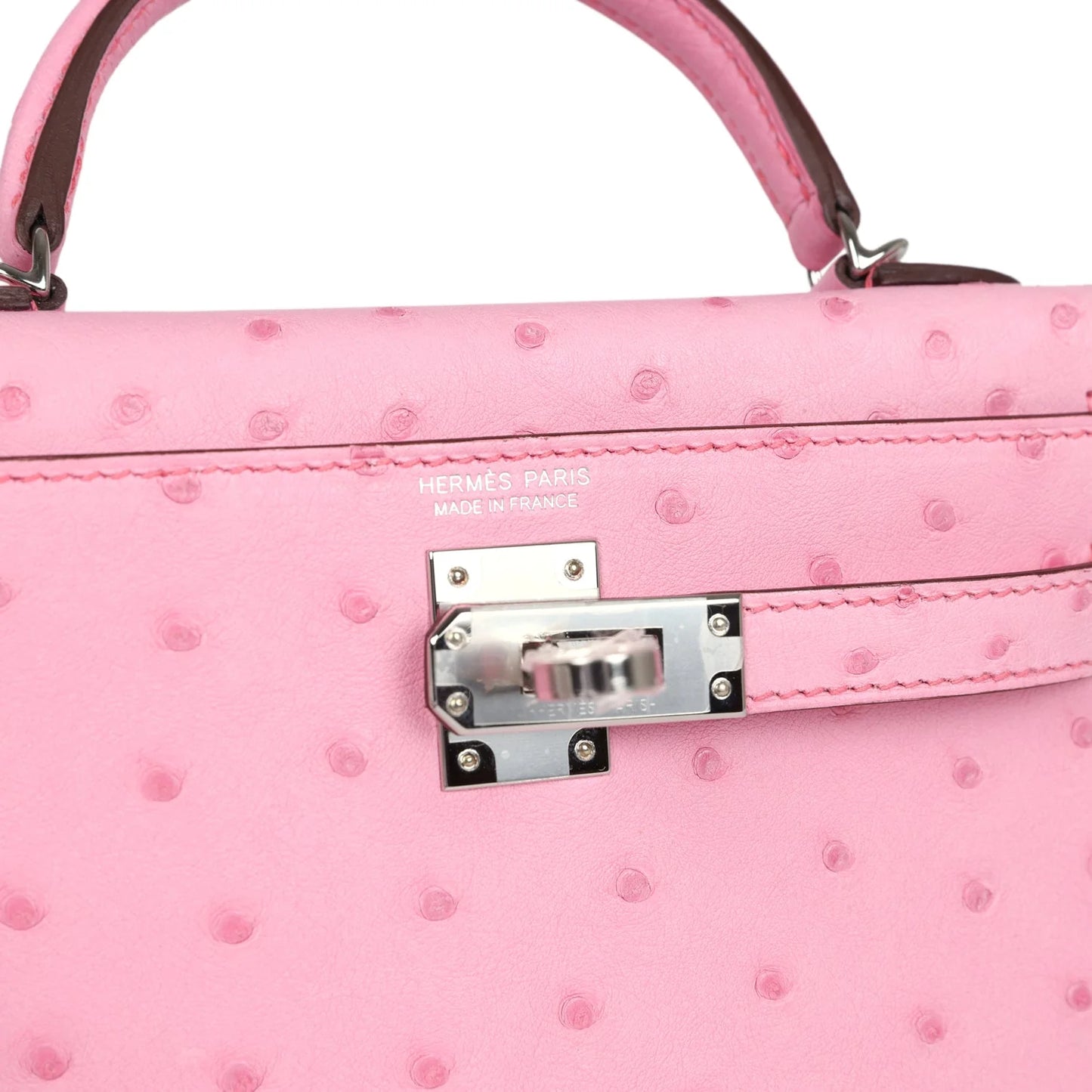 Hermès Kelly Sellier 20 Bubblegum Ostrich Palladium Hardware