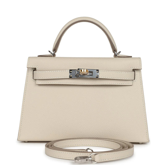 Hermès Kelly Sellier 20 Craie Epsom Electrum Hardware