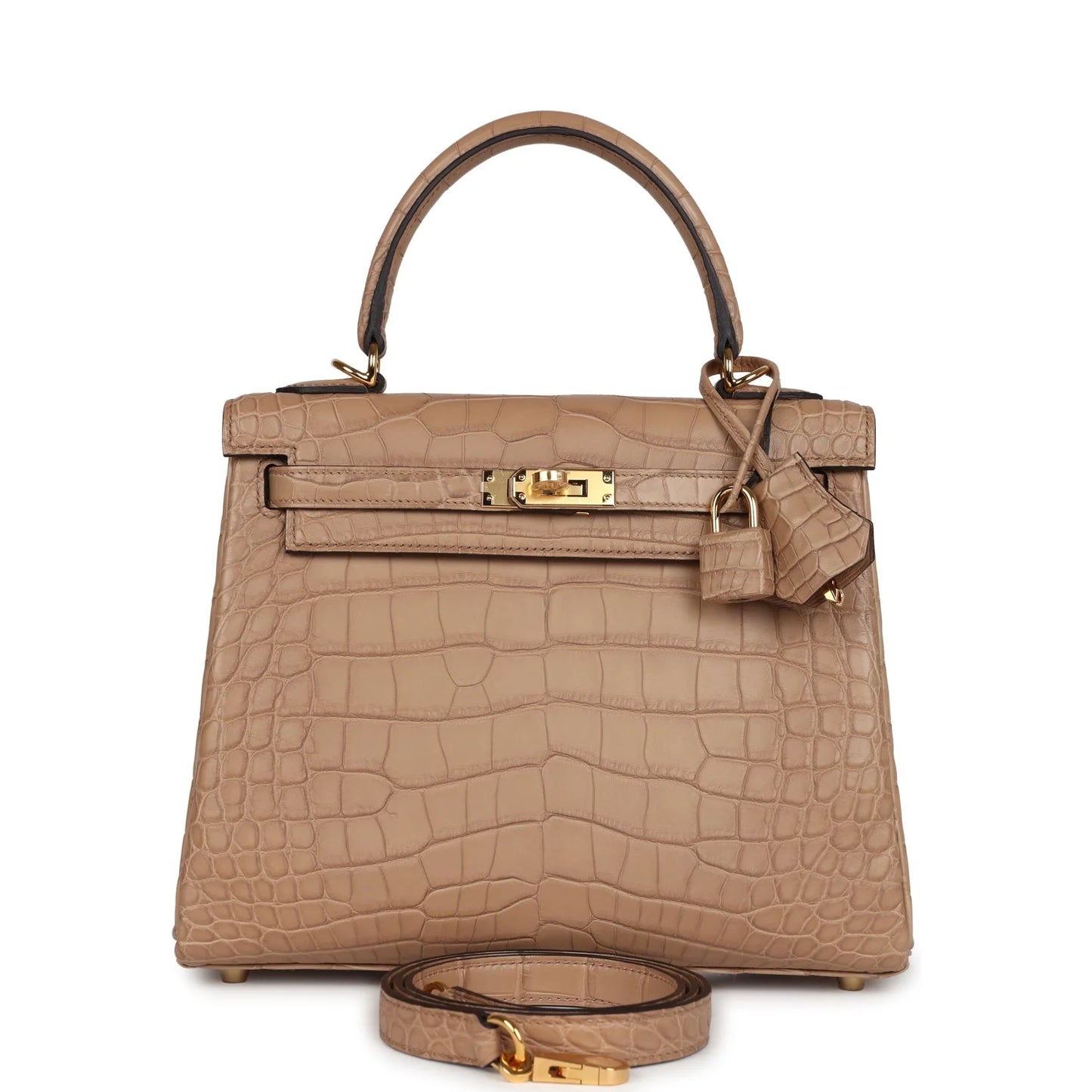 Hermès Kelly Retourne 25 Chai Matte Alligator Gold Hardware