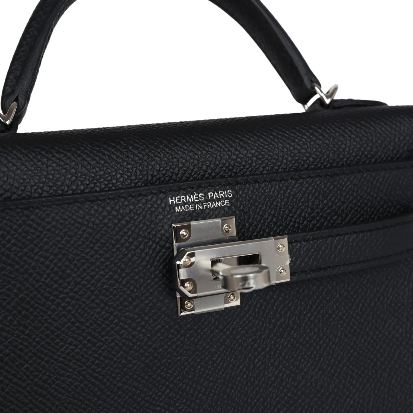 Hermès Kelly Sellier 20 Black Epsom Palladium Hardware