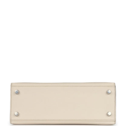 Hermès Special Order (HSS) Kelly Sellier 25 Craie and Trench Epsom Brushed Palladium Hardware