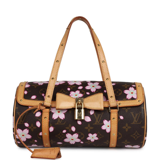 Vintage Louis Vuitton X Takashi Murakami Papillon Brown Monogram Cherry Blossom Gold Hardware