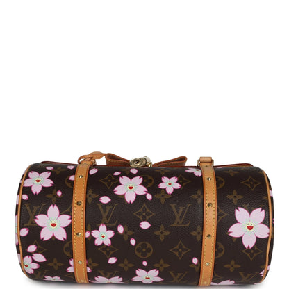 Vintage Louis Vuitton X Takashi Murakami Papillon Brown Monogram Cherry Blossom Gold Hardware