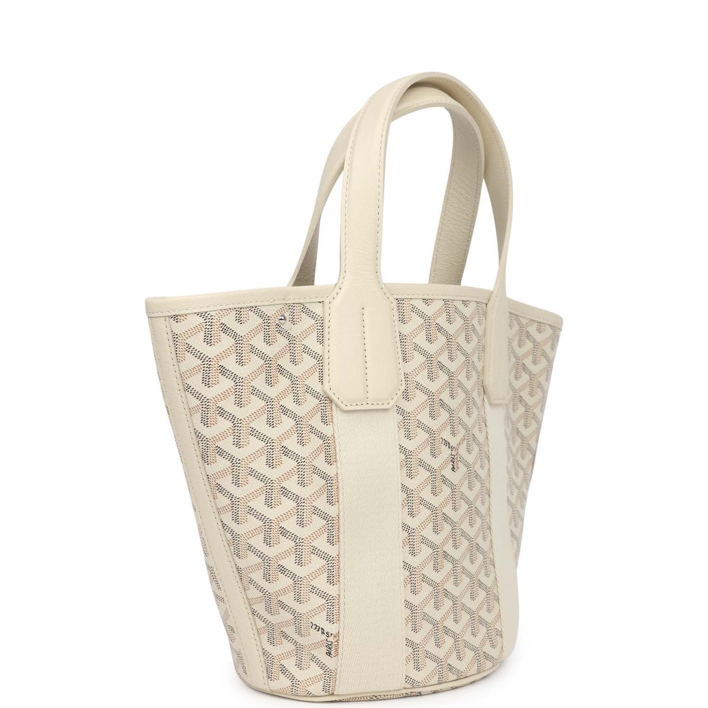 Goyard Goyardine Sand Belharra PM Tote Palladium Hardware