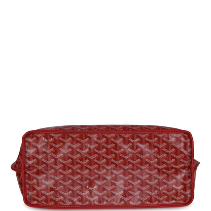 Goyard Anjou PM Red Goyardine Canvas Palladium Hardware