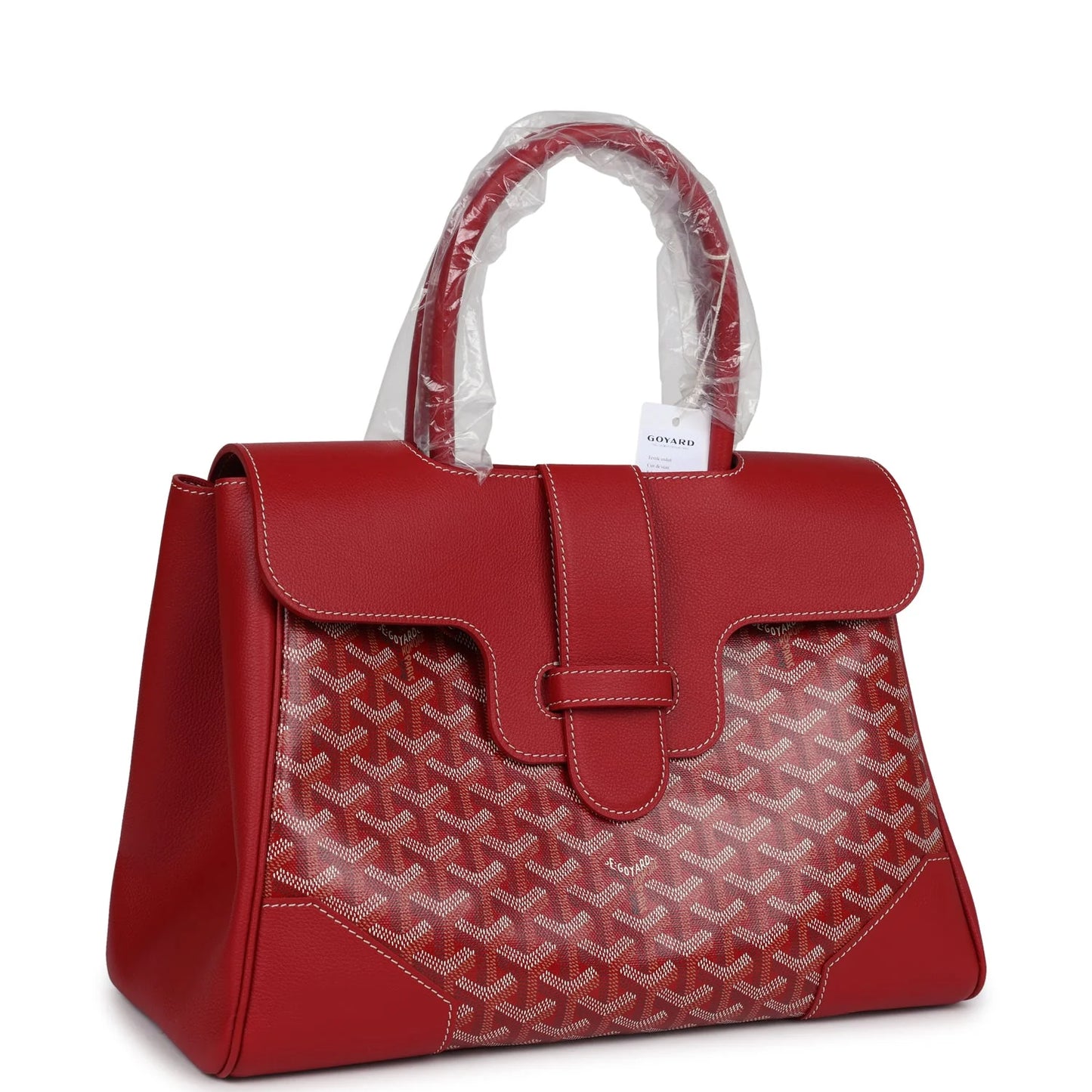 Goyard Saigon Tote Red Goyardine Canvas Palladium Hardware