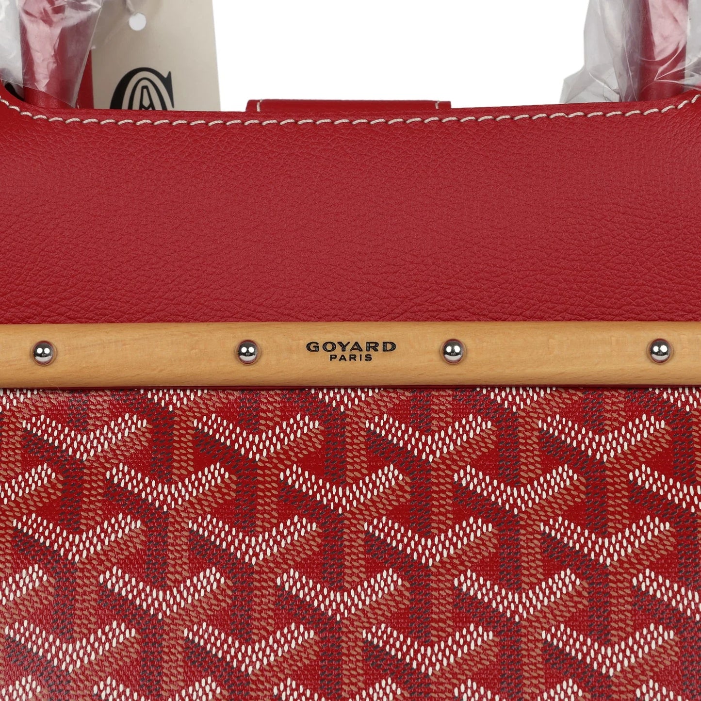 Goyard Saigon Tote Red Goyardine Canvas Palladium Hardware