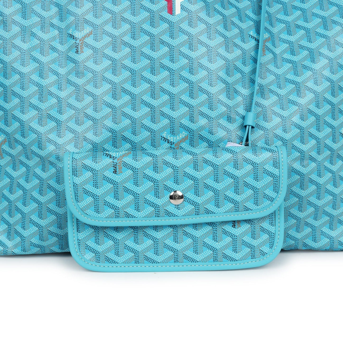 Goyard Goyardine Turquoise St. Louis GM Tote Bag & Balise Towel Palladium Hardware