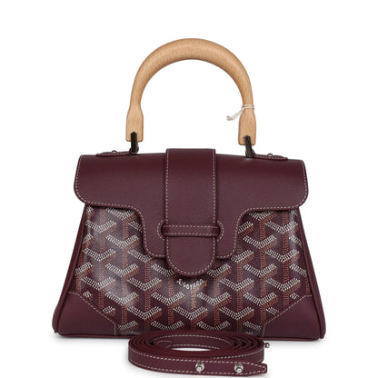 Goyard Saigon Souple Mini Bag Burgundy Goyardine Palladium Hardware