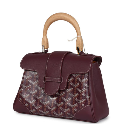 Goyard Saigon Souple Mini Bag Burgundy Goyardine Palladium Hardware